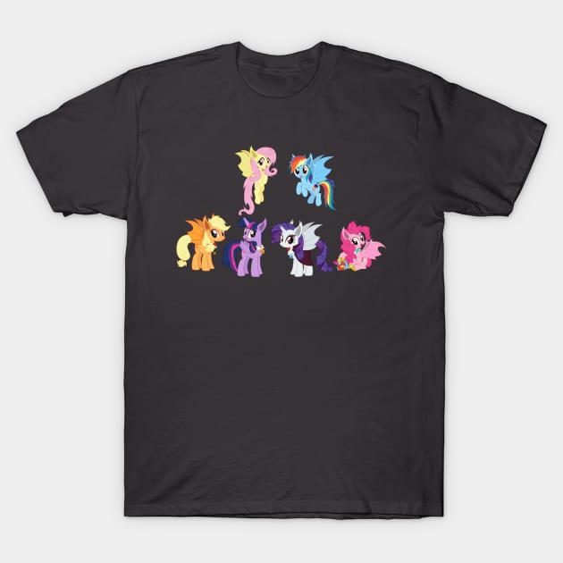 FiM show Bat Pony Mane 6 T-Shirt by CloudyGlow